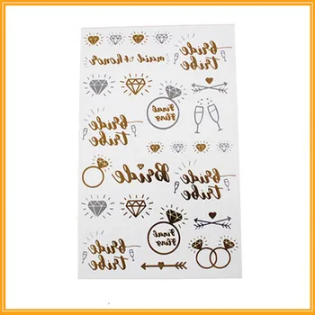 

Flash Metallic Waterproof Temporary Tattoo Gold Silver Tattoo Wedding The Bride Bronzing Henna Flower Taty Design Tattoo Sticke