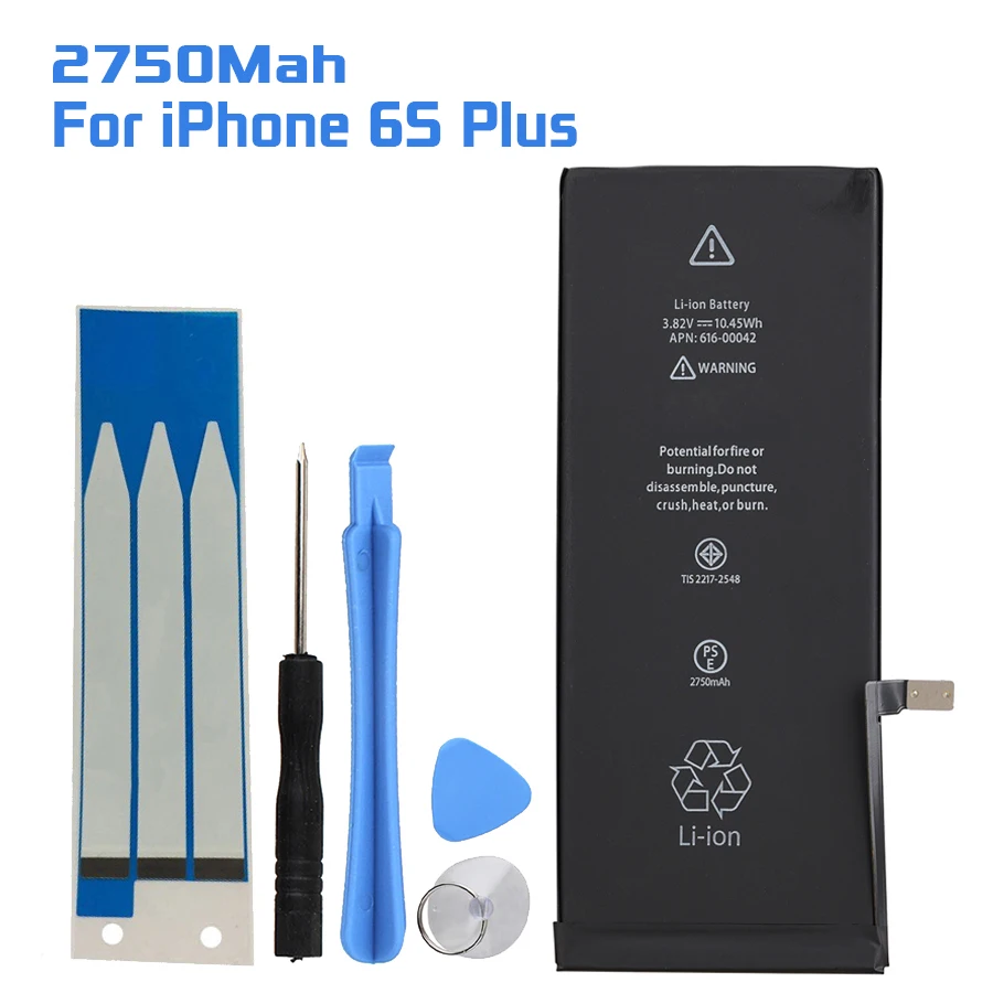 2018 جديد بطارية الهاتف ل فون 6 S زائد القدرة الحقيقية 2750 mAh استبدال بطاريات الهاتف المحمول + إصلاح أدوات + بطارية ملصقا
