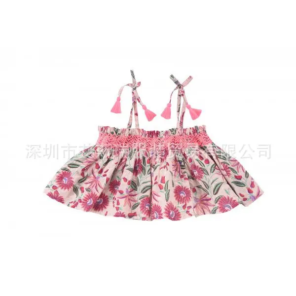 baby tops summer fashion lovely tops baby girl clothes Flower print embroidery t-shirt