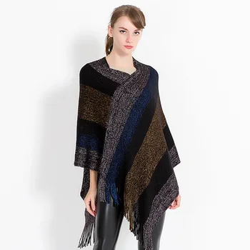 

New Winter Scarf Fashion Cashmere-like Women Poncho Luxury Plaid Scarves Triangle Bandage Bufanda Manteau Femme Hiver