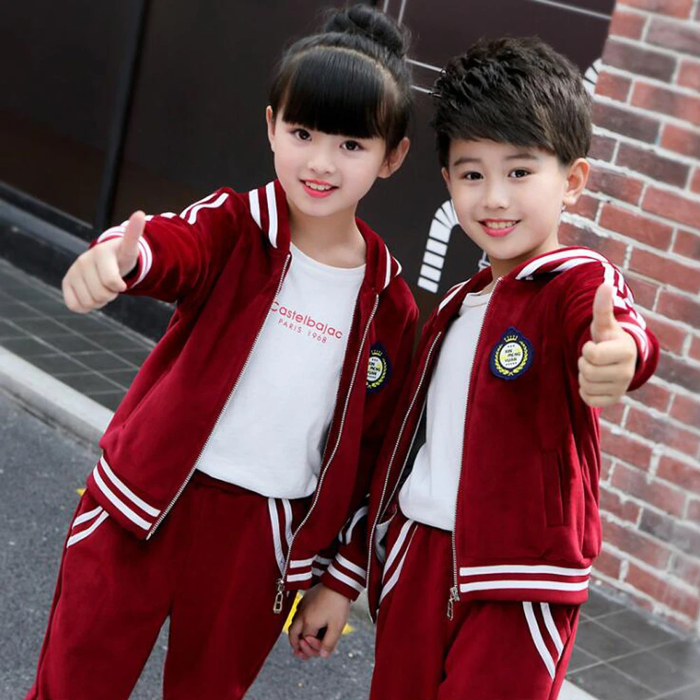 Anak-anak Sekolah Seragam Pakaian Anak Pakaian Set Gadis Remaja Sport Perapi Pakaian Anak Laki-laki Jaket Celana Olahraga Pakaian