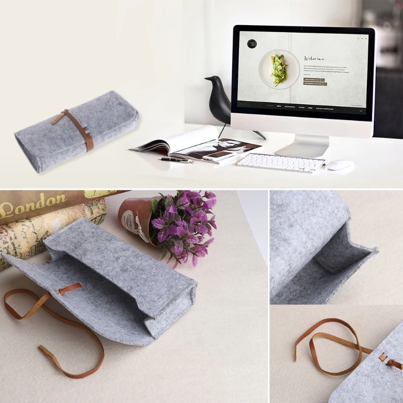 Felt Sunglasses Bags Cases Portable Soft Glasses Package Accessories Belt Closure