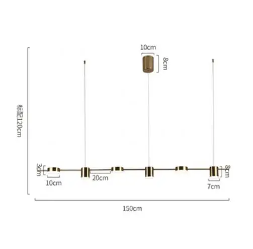 Современная простая люстра в скандинавском стиле, роскошная вращающаяся художественная Люстра для гостиной, люстры в стиле промышленного ветра, столовая, спальня, светодиодная люстра - Цвет абажура: Gold  6 hedas 150cm