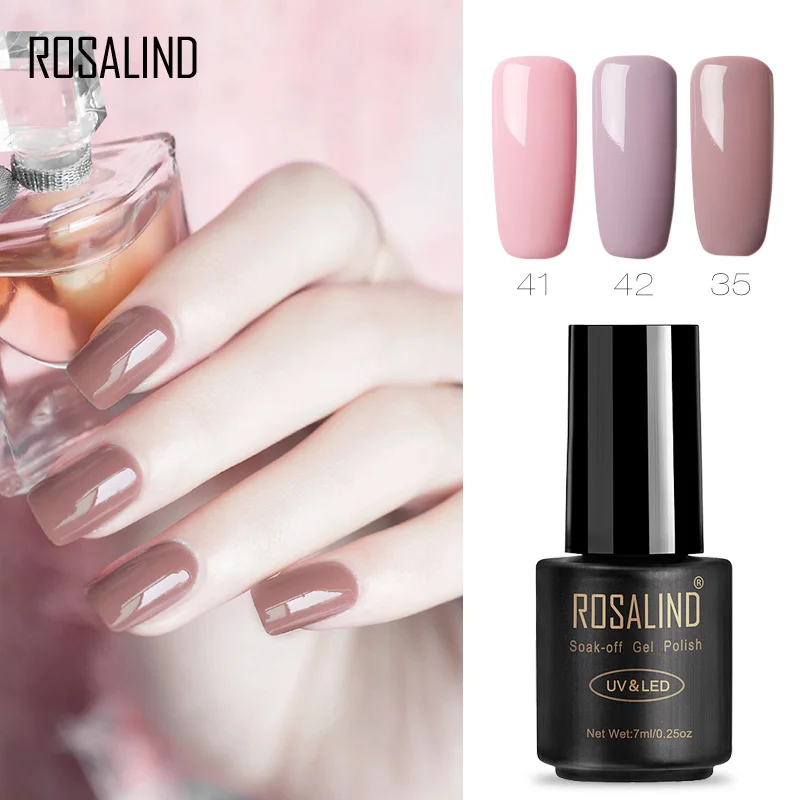 Гель ROSALIND 1S 7 мл Искусственный лак для ногтей светодиодный маникюрный постоянный