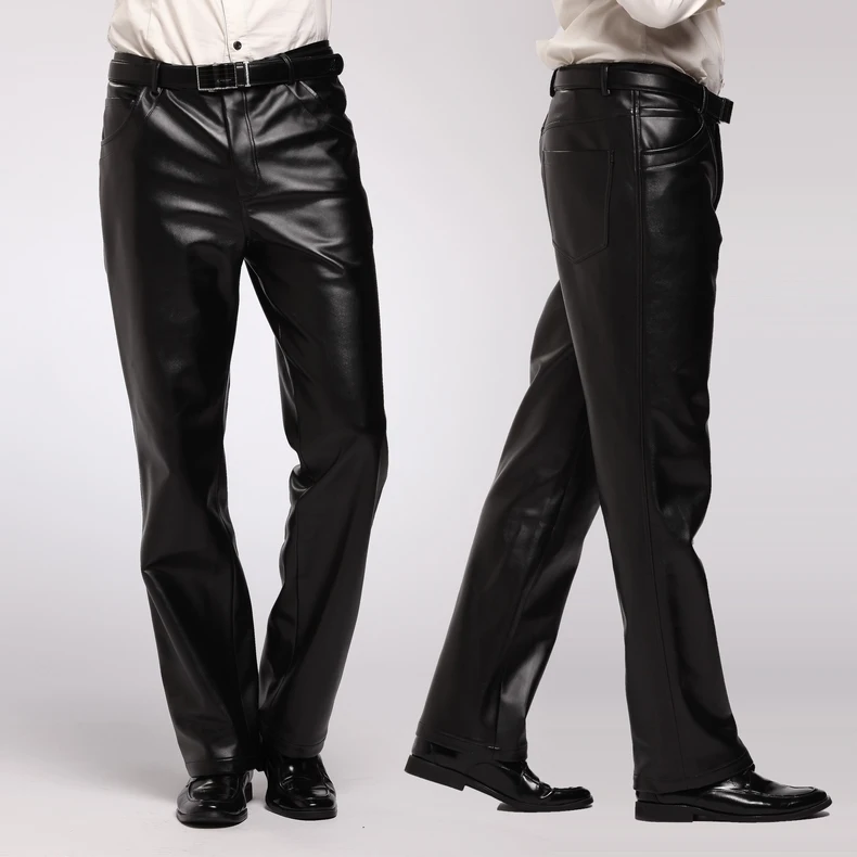 men's leather dress pants