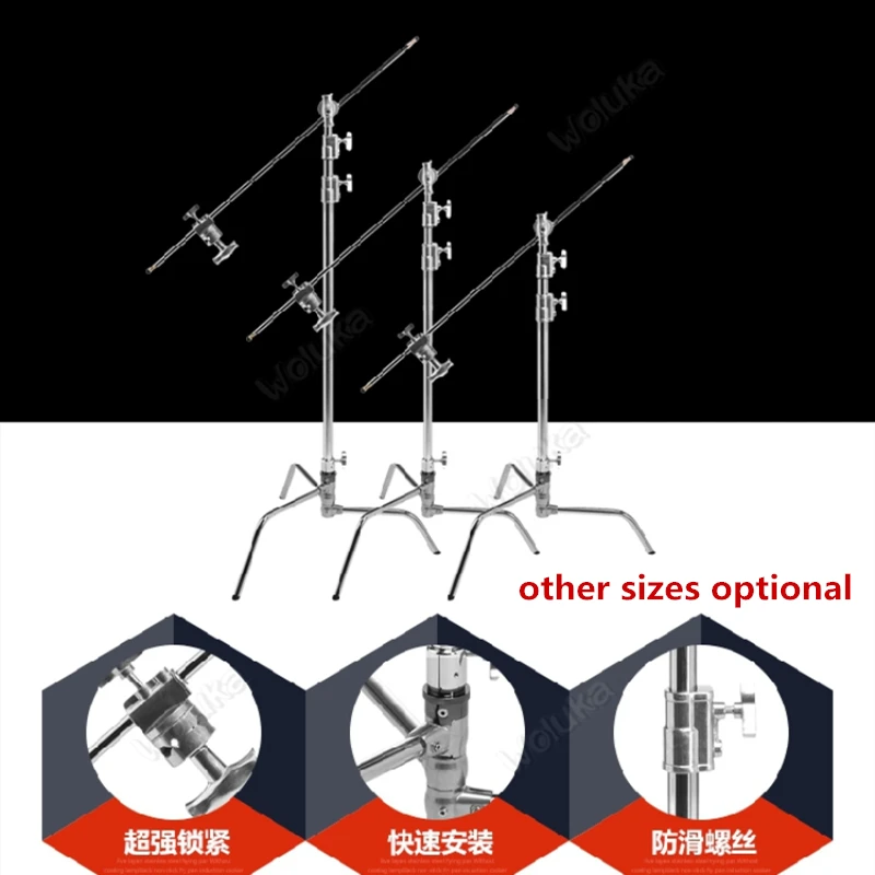 Осветительная стойка для тяжелых условий эксплуатации магия нога C подставка для фотосъемки складывающаяся штанга микрофона с перекладиной 40 дюймов Большая, из нержавеющей стали, быстрый складной 320 см CD50 T10