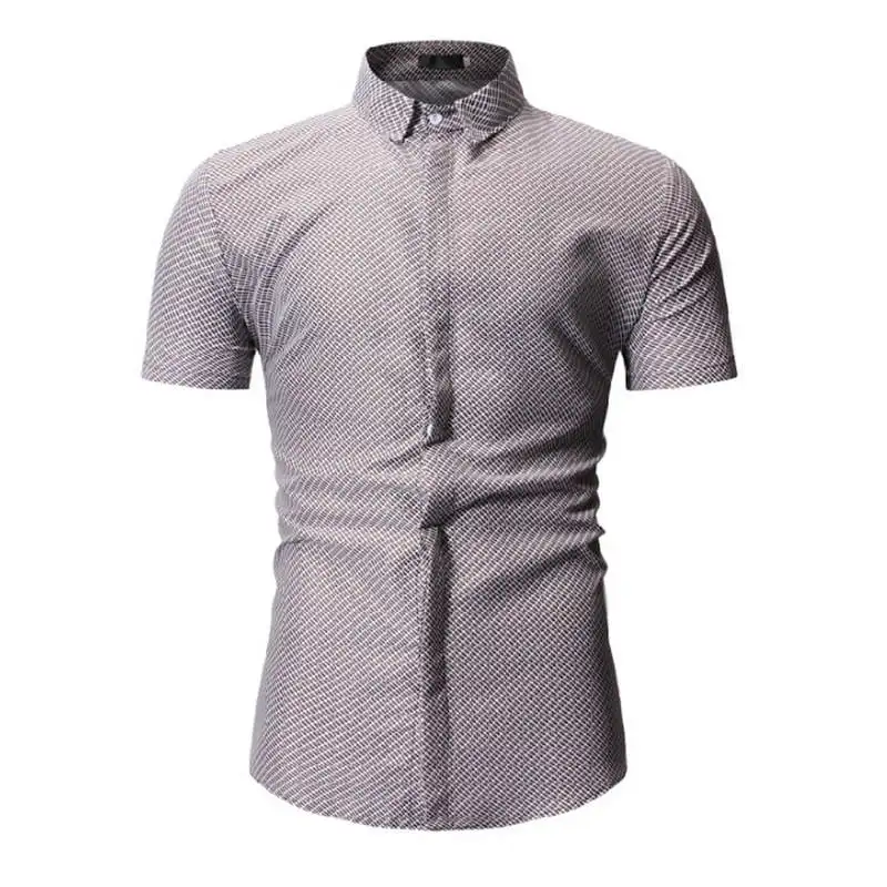 Новые летние мужские рубашки с коротким рукавом slim Fit Camisa Masculina Повседневное мужские рубашки Социальное модные Chemise homme M-3XL - Цвет: S92 camel