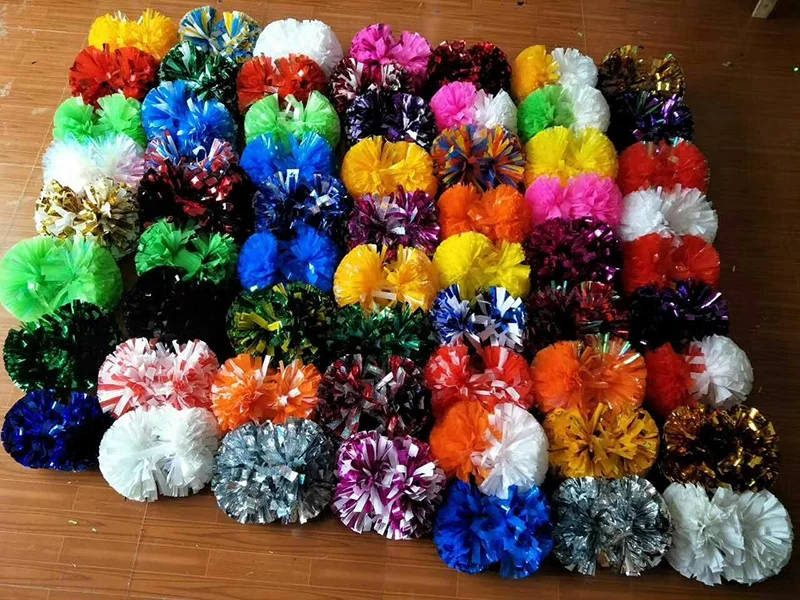 Baton Pom poms 3/" x 6"~ металлик/пластик/wet look cheerleader poms ручной работы на заказ оптом