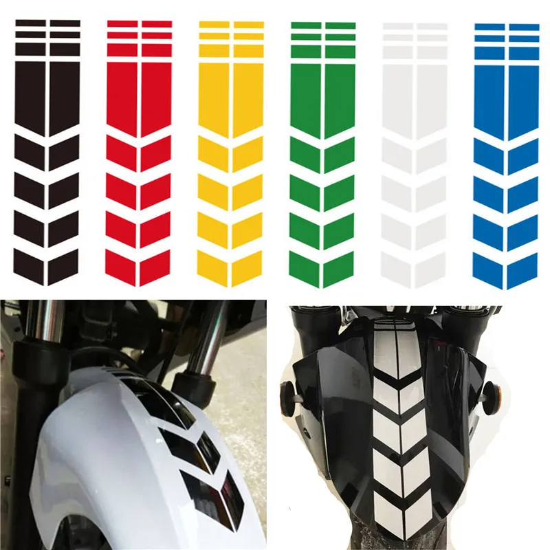 

Universal Motorcycle Reflective Stickers Wheel on Fender Waterproof Safety Warning Arrow Tape Car Decals Styling Accessories