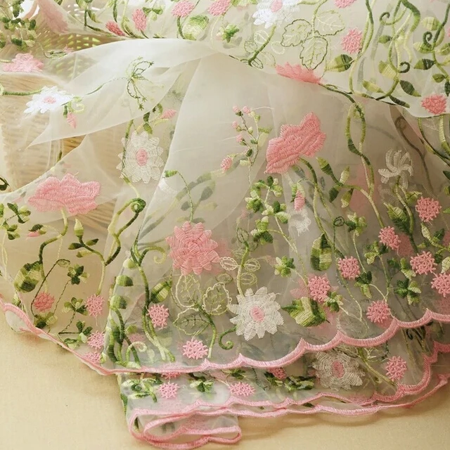 

New Desgin African Cord Lace Embroidery Net African Organza Lace fabric For Wedding Clothing Dress High Quality French Mesh Lace