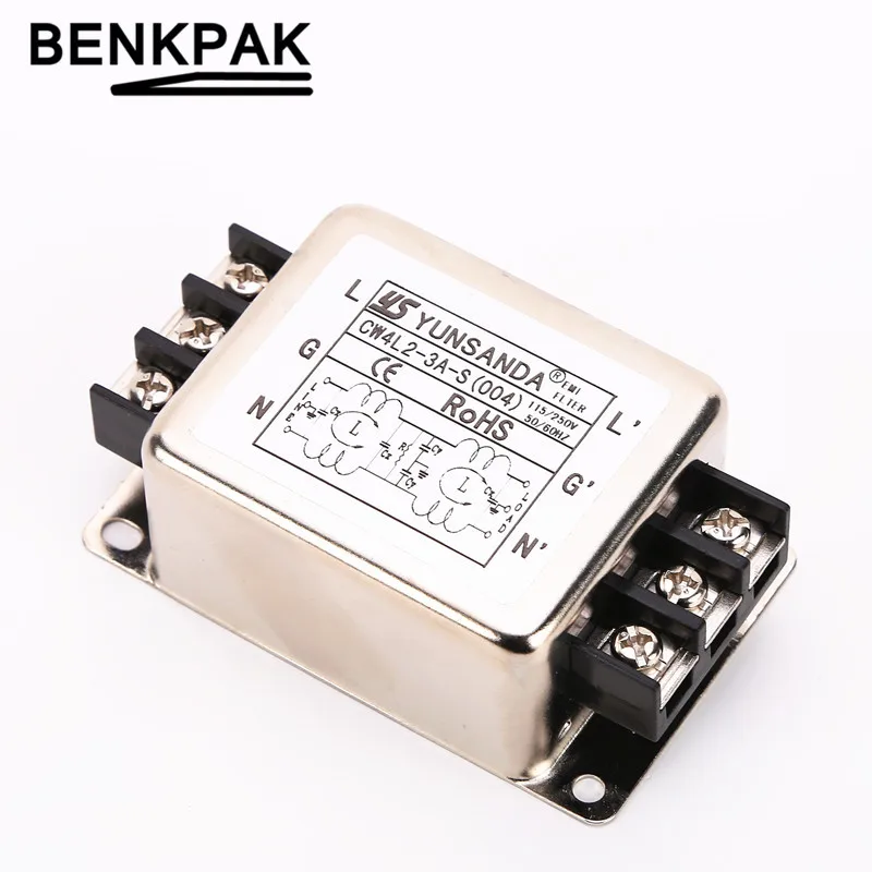 EMI фильтр питания 10A 115/250V CW1BL2-10A-L разъем 10A EMI фильтр