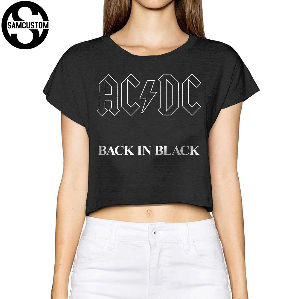 SAMCUSTOM Camisetas настоящий короткий новый acdc черный 3D принт модная уличная футболка