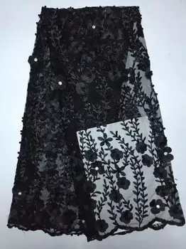 

The latest version of the chiffon lace fabric 3D high quality pearl lace fabrics the beautiful Nigerian lace fabric Y709 wedding