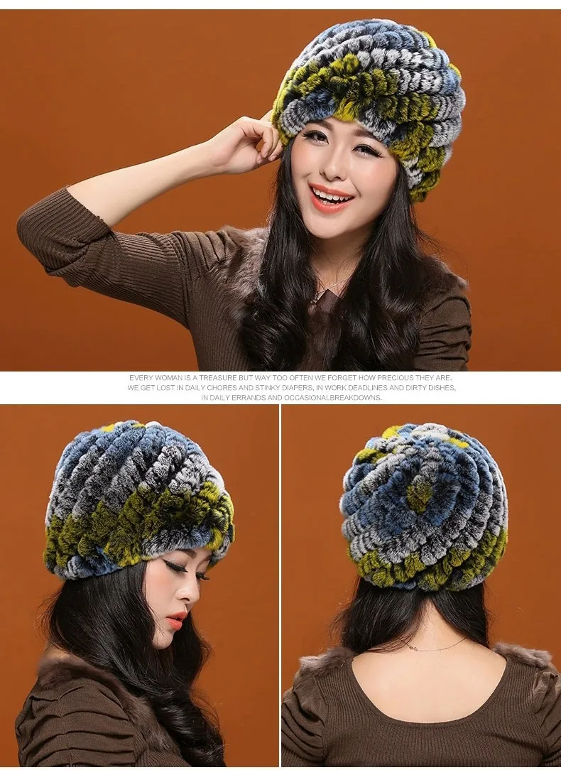 Low Low Low !!! Hot Sales Cheap Real Rex Rabbit Fur Hats High Quality Knitted Rex Rabbit Fur Beanies Women Skullies DL6182 (54)