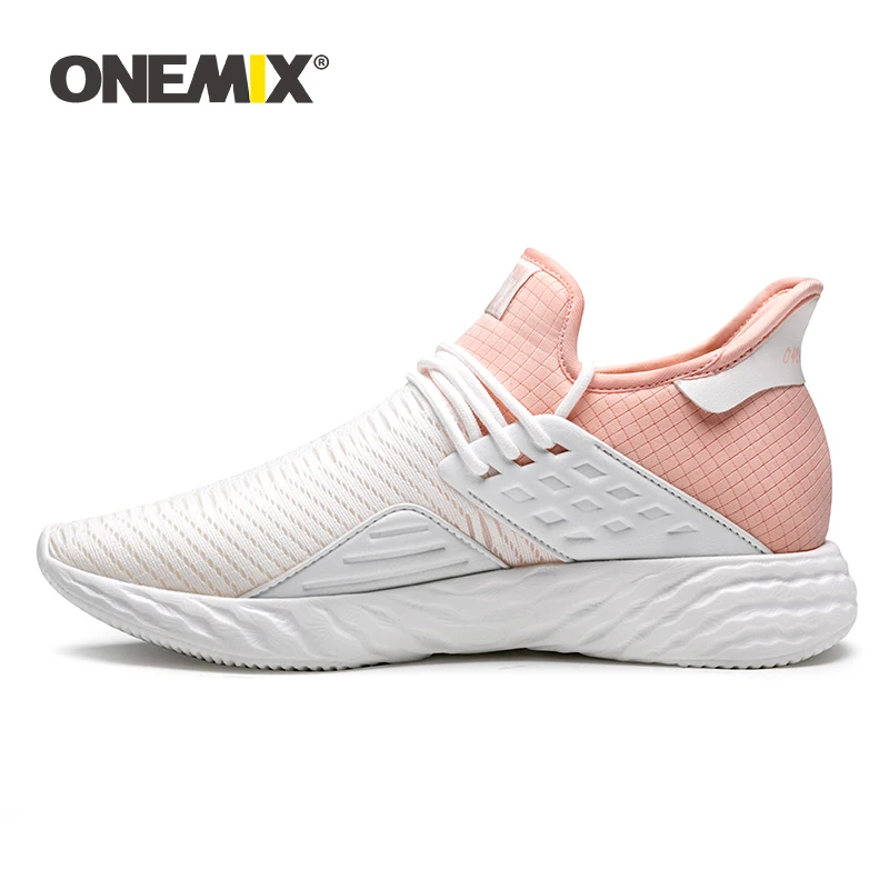 

ONEMIX Women Running Shoes Breathable Sneakers 2019 Lightweight Slip-on New Vulcanized Shoes Couple Casual Jogging Shoes Size
