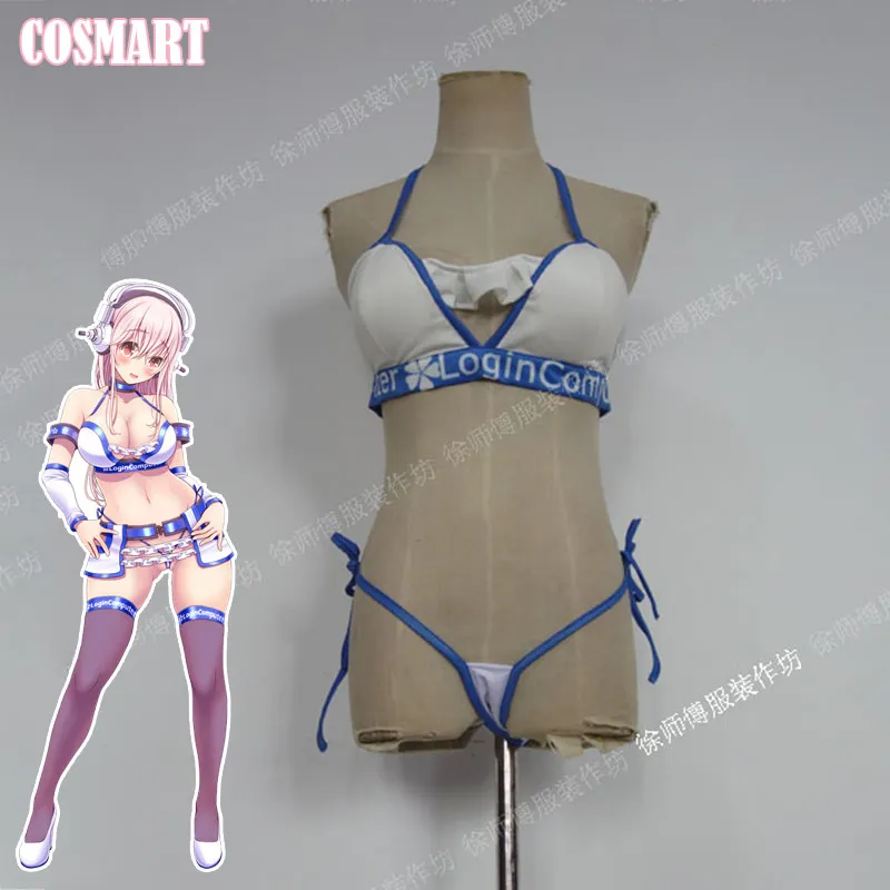 

[Customized] Super Sonico Cosplay Costume Sonico Bikini Swimsuit Sexy Party Girl Sweet Halloween Costume for women free shipping