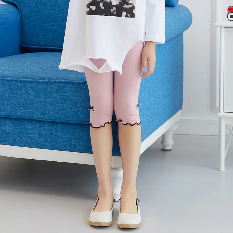 

Summer Children's Leggings Modal Candy Color Five Minutes of Girl's Elastic Legging girls leggings