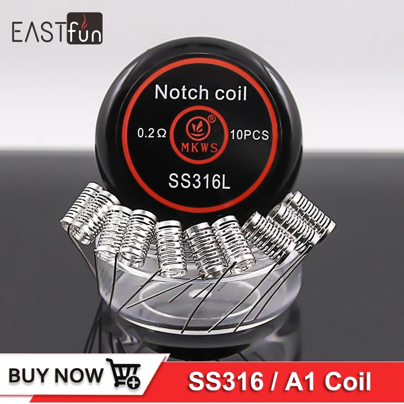 

10pcs Eletronic Cigarette Atomizer Core wires Notch coil SS316L 0.2ohm Vulcan A1 0.2ohm Hoffa A1 0.45ohm Giant A1 0.25ohm