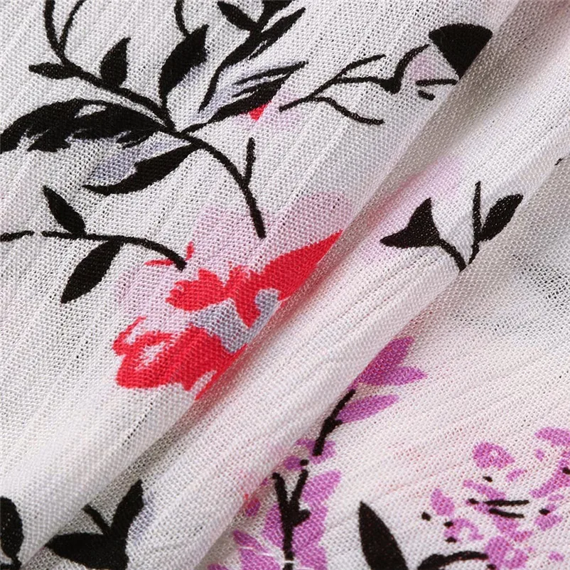 Fashion womens tops and blouses summer 2018 Sexy Printed Frill Hem Cami Top V Neck Tank Vest Blouse camicette Y16#N  (4)