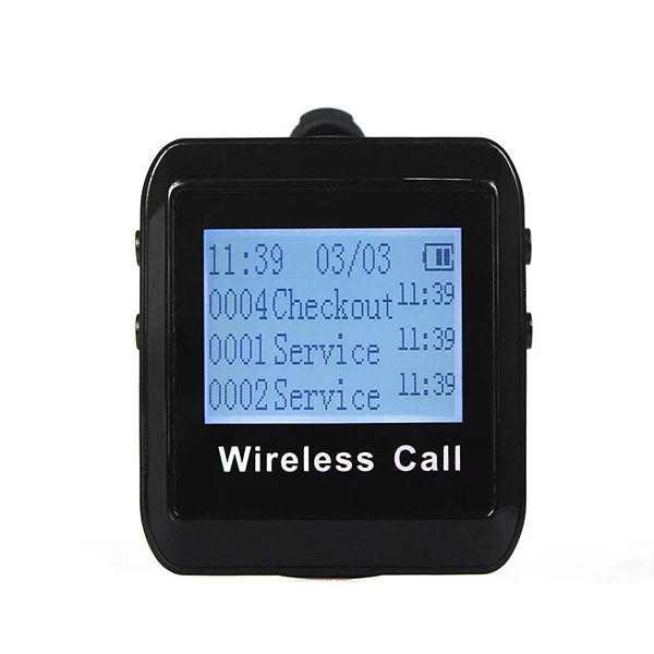 Clearance Wireless Pager System Call Restaurant Equipments Waiter 2pcs Wrist Watch Receiver+ 30pcs Call Transmitter Button 433MHz 3