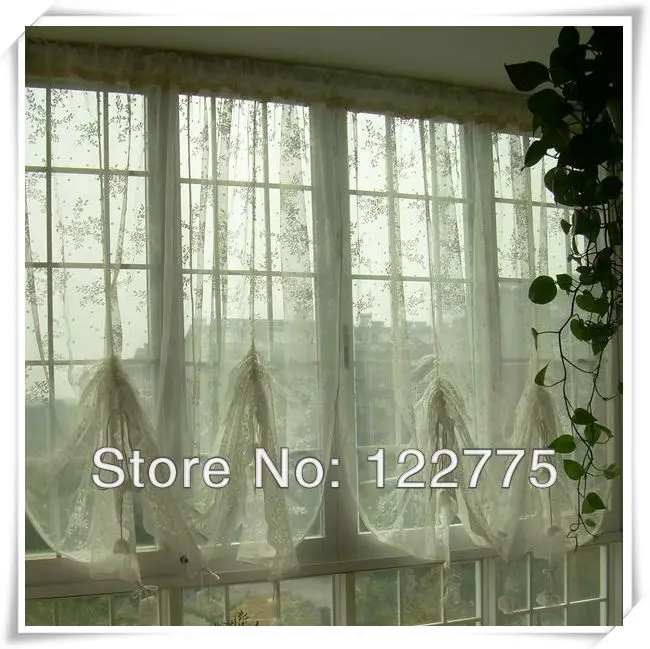 200*230cm French Country Embroidery Floral White Lace Adjustable