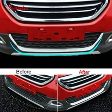 Tonlinker Esterno Auto Anteriore Della Copertura del respingente Della Cassa Sticker per Peugeot 2008 2014-19 Styling Auto 1 Pcs In acciaio inox adesivi copertura