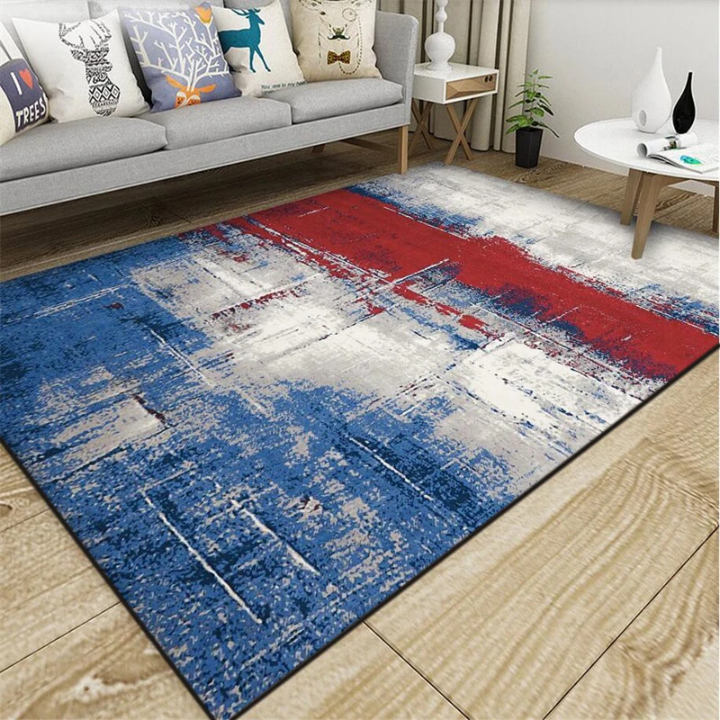

Modern Fashion Abstract Artistic Oil Painting Print Bedroom Living Room Parlor Area Rug Carpet Doormat Kitchen/Footmat Blue Red