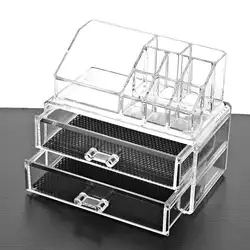 Прозрачный контейнер для хранения косметики Органайзер для косметических ювелирных украшений упор Настольный