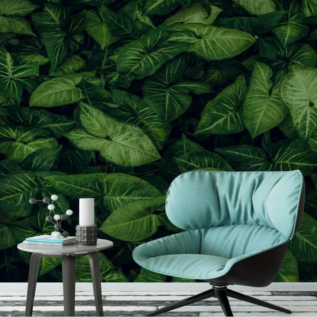 Hutan Hujan tropis Hijau Daun 3d Wallpaper  untuk Ruang 