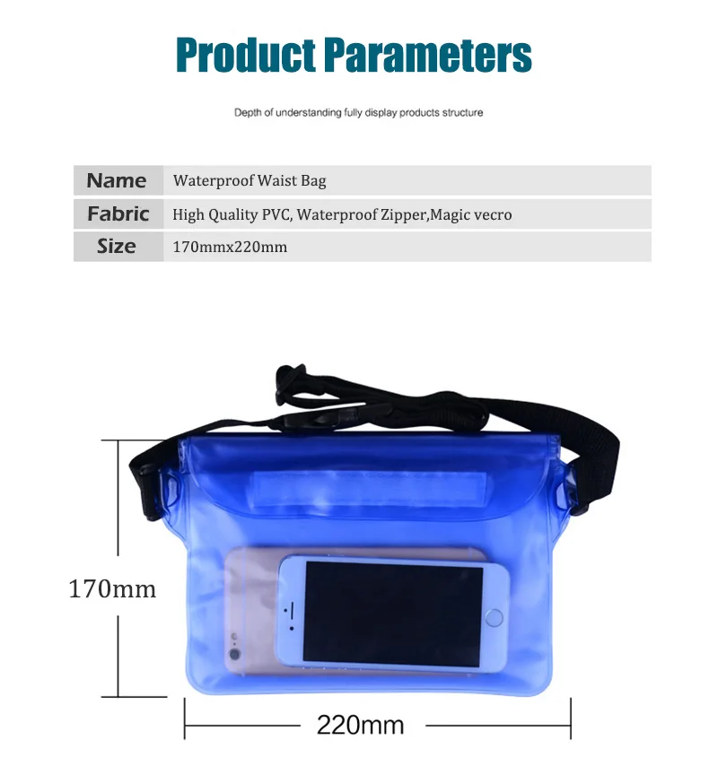  Waterproof Drift Diving Swimming Bag Underwater Dry Shoulder Waist Pack Bag Pocket Pouch Skiing Sno - 32796946928