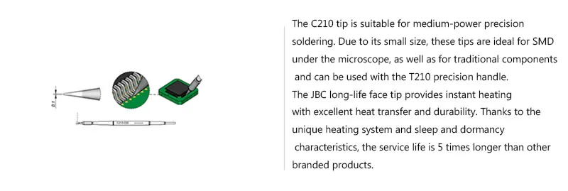 Jyrkior JBC Precision C210 наконечник паяльника 210-020 210-001 210-009 конический наконечник оригинальная сварочная насадка для сварочных работ