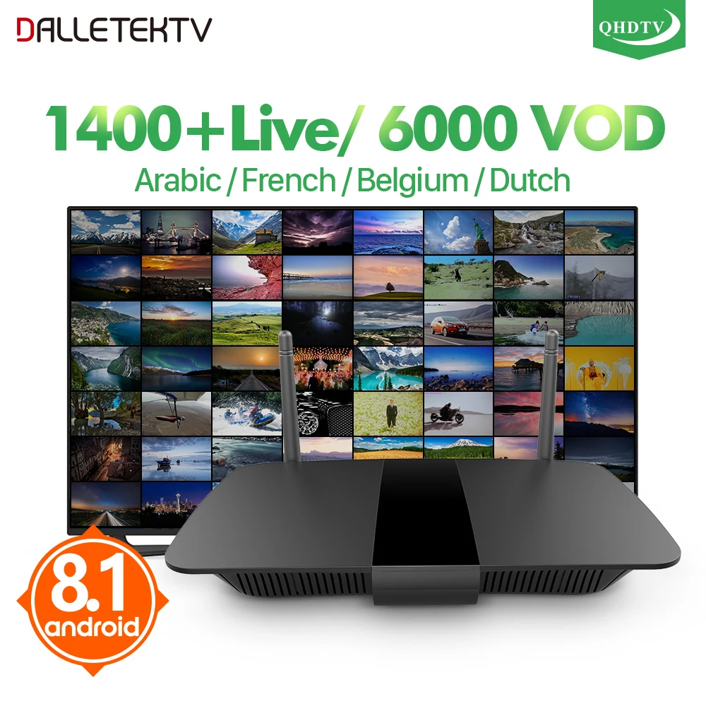 

Arabic IPTV Box Android 8.1 QHDTV IPTV Subscription Q1504 TV Receivers IPTV Arabic French Spain Belgium Netherlands Morocco