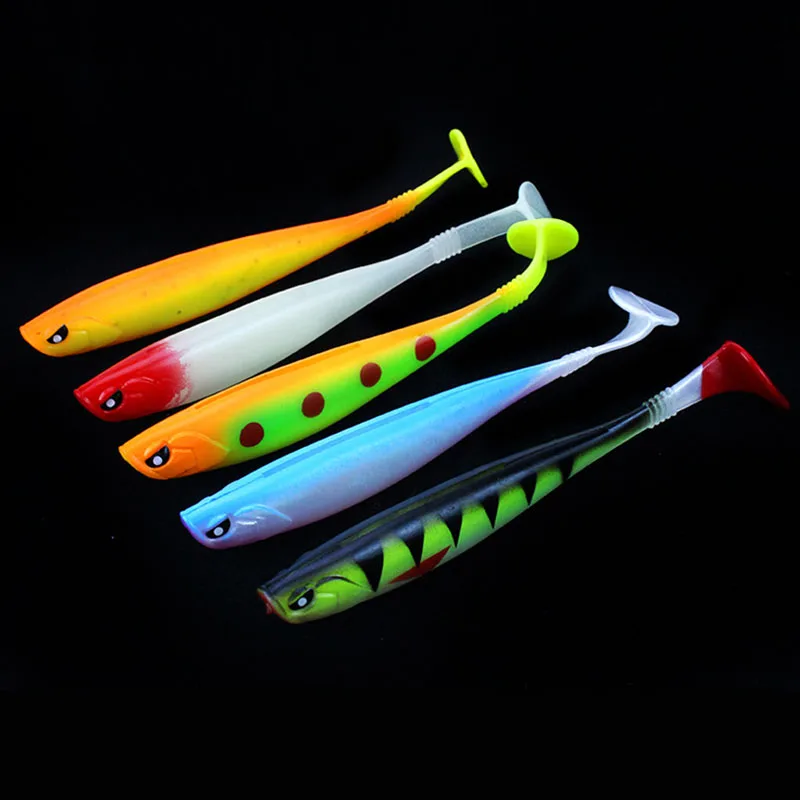 

3Pcs/lot 12cm/10g Rainbow Soft Bait Artificial Soft Lures Baits Fishing Lure leurre shad Plastic Soft Bait T Tail Wobblers