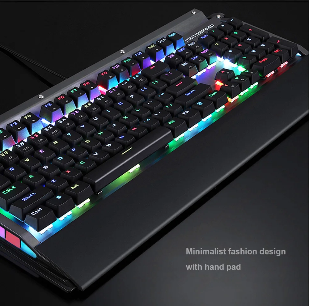 Motospeed CK98 игровая клавиатура синий переключатель механическая клавиатура RGB подсветка 104 клавиш анти-ореолы для игр Kailh коробка