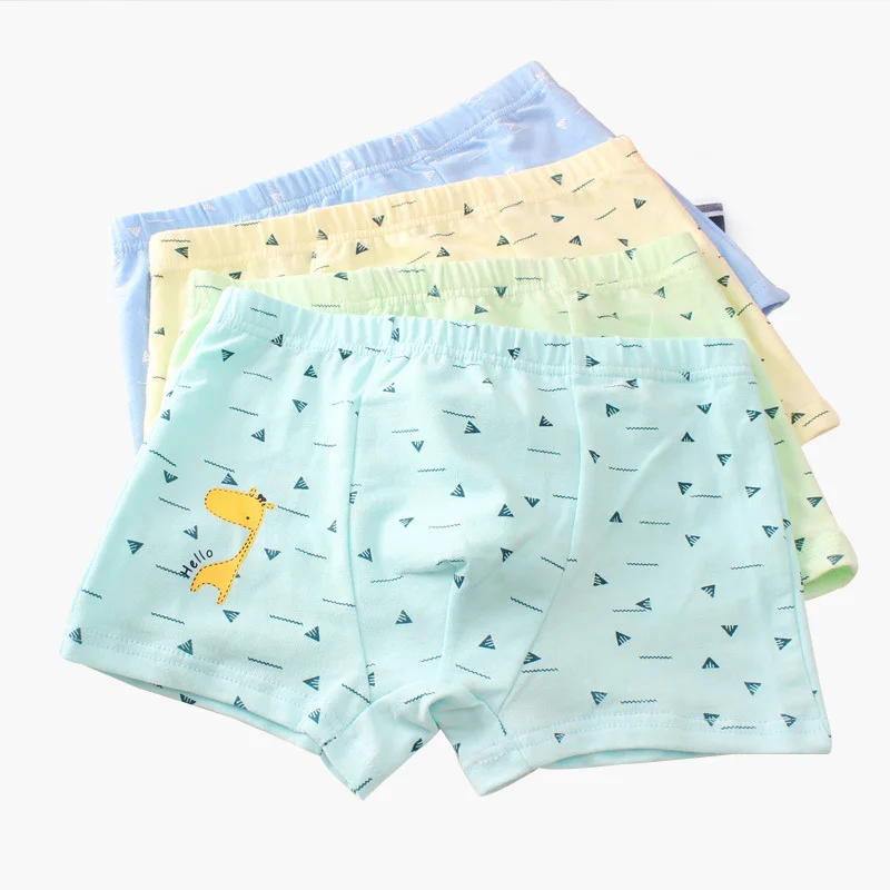 4 Pcs/Set Baby Boys Underwear Children Shorts Panties Cartoon Cotton