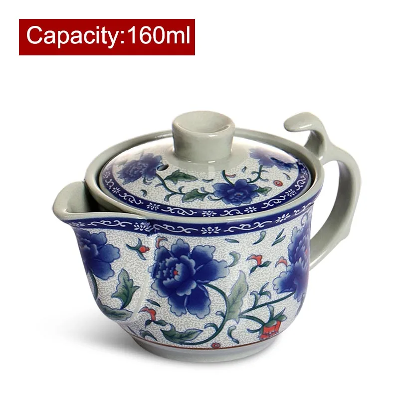 150/260 мл винтажная сине Белая Фарфоровая керамика Gaiwan Jingdezhen чайная чаша Женский