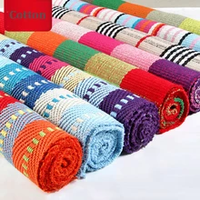 Хлопок плед ковры черный/белый Многоцветный ручной клетчатый полосатый ковер для кухни/ванной комнаты/входа/спальни