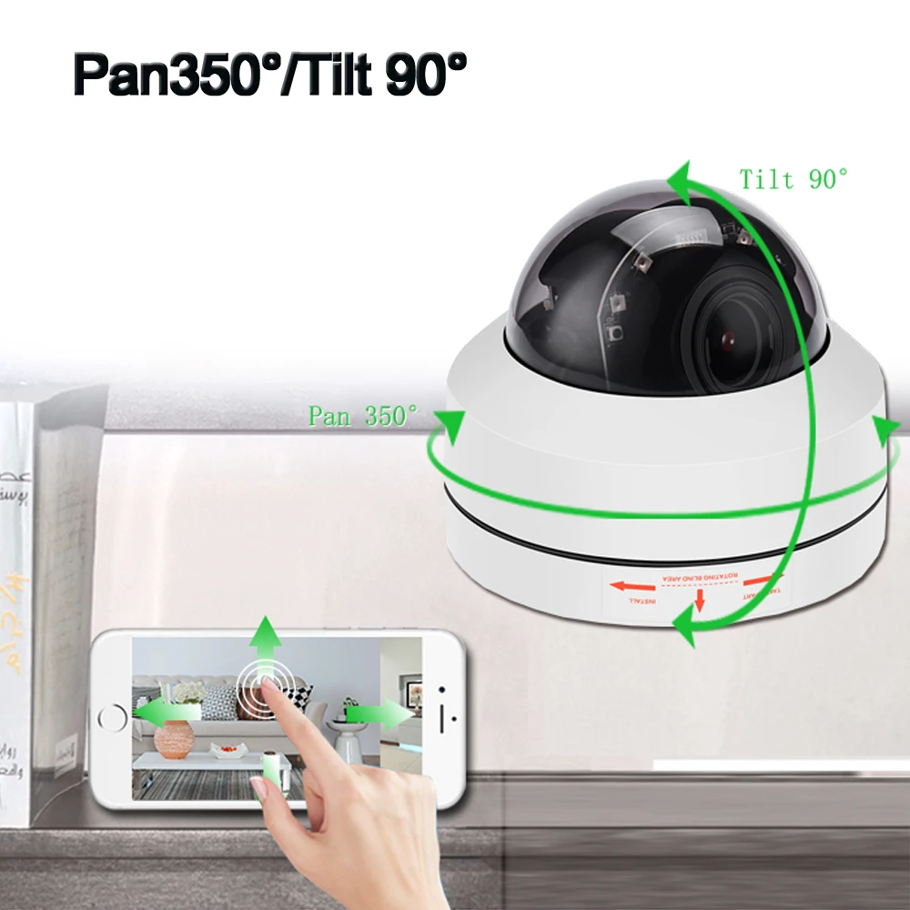 Ip камера Hamrolte PTZ Onvif 5 Мп/2 МП 4x zoom Автофокус (2 8 12 мм) скоростная купольная IP66