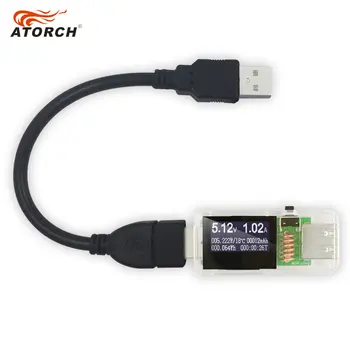 

ATORCH USB tester DC Digital voltmeter amperimetro 12 in 1 voltage current meter ammeter detector power bank charger indicator