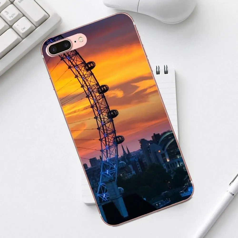 Qdowpz здание Лондона пейзажи для Galaxy Alpha Core Prime Note 4 5 8 S3 S4 S5 S6 S7 S8 S9 mini edge Plus роскошный