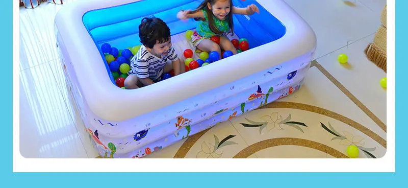 Plástica da Piscina das Crianças da Parte Inflável da Isolação da Banheira da Piscina do Jogo das Crianças Piscina Inflável Retangular Inferior 31 crianças da parte inferior inflável da isolação