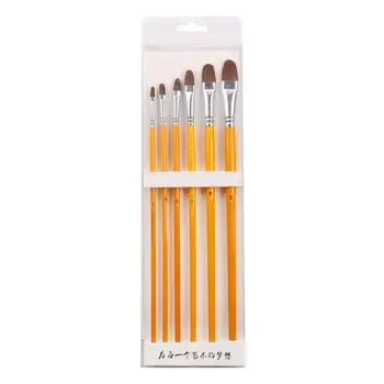 

Yellow Birch Wolf Hair Gouache Oil Brush Long Rod Acrylic Brush 6 Sets Of Watercolor Pen 1 Set Of 6 Round Front Brushes L29K