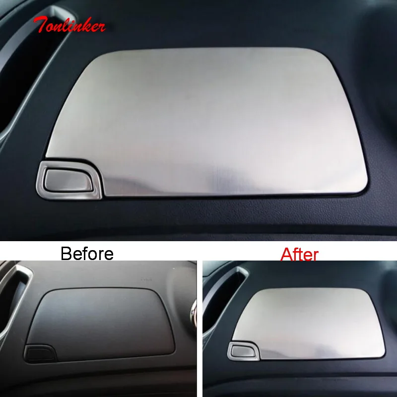 

Tonlinker for Chevrolet TRAX 2014-17 Dashboard gloves box Cover sticker Car styling 3 PCS Stainless steel Cover Stickers