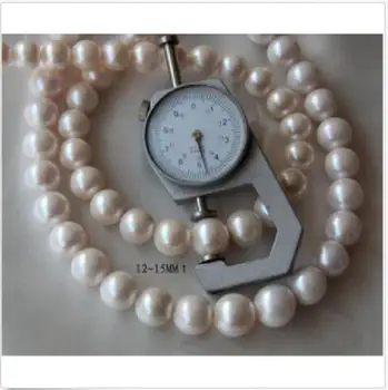 

gorgeous 12 -14mm south sea round white pearl necklace 18"925s KKK