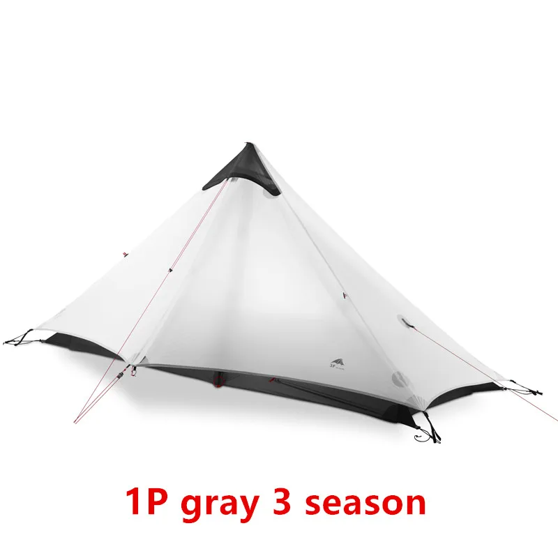 3F UL GEAR LanShan 2 Tent Oudoor Ultralight Camping 15D Silnylon 1 Person 2 Person Tent 3 Season Tent Winter 4 Season Tent - Цвет: 1P gray 3 season A