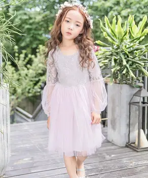 

5pcs/lot girls dress kids children clothing tutu lace fairy long sleeve autumn girl dress 3-12T sylvia 560756864686