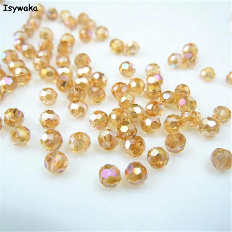 

Popular Sale Light Coffee AB Color 100pcs 4mm Round Austria Crystal Bead Ball Glass Bead Loose Spacer Bead DIY Jewelry Making