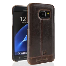 Чехол для samsung Galaxy S7 Edge кожаный чехол, Pierre Cardin Премиум Натуральная кожа легкий тонкий жесткий чехол
