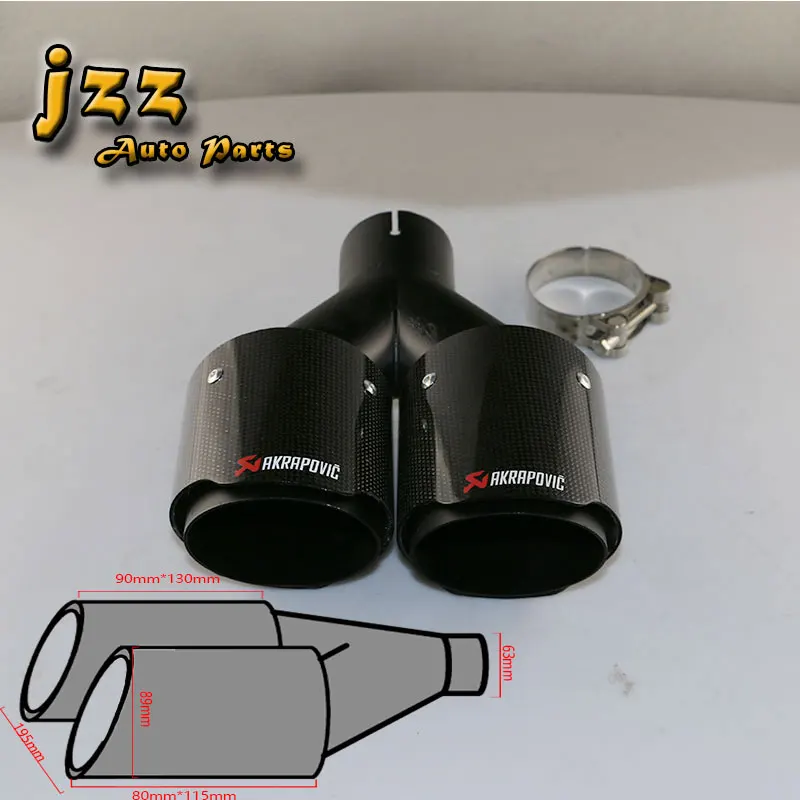 100/% Carbon Fiber Muffler Trim Cover Car 54mm//89mm Exhaust Tip Escape Muffler