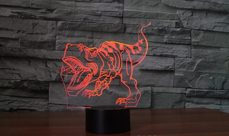 Новый динозавр 3D огни красочный сенсорный светодиодный свет видения дистанционного декоративные подарки